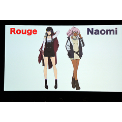 会場で投影されたルジュとナオミのキャラクターデザイン