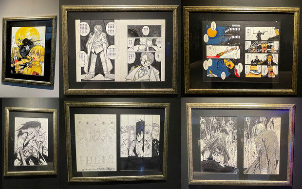 ヘルシング複製原稿D　平野耕太大博覧会　原画展 ４種類セット 見敵必殺!! 命すてがまるは今ぞ!! 池袋『平野耕太☆大博覧會