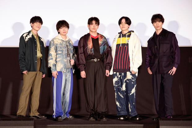 左から、橘敬人役・畠中祐さん、坂口桜利役・千葉翔也さん、福原多聞役・波多野翔さん、石橋ナツキ役・天﨑滉平さん、甲斐倫太郎役・長岡龍歩さん