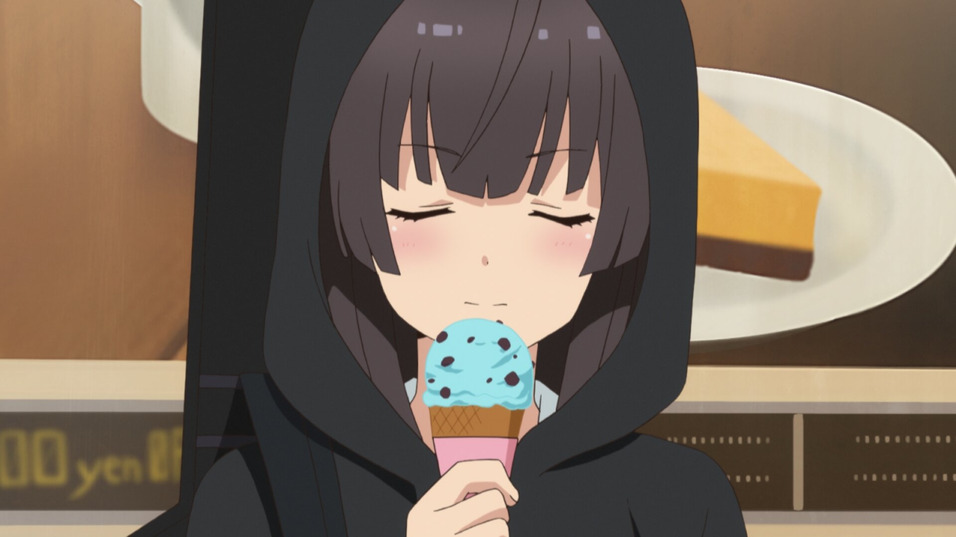 (C)伍箇伝計画/刀使ノ巫女製作委員会<br>第2話でチョコミントのアイスをおいしそうに食べる姫和