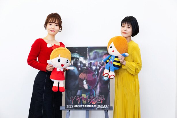 鬼太郎役・沢城みゆきさん（右）と、ねこ娘役・庄司宇芽香さん<br> (C)水木プロ・フジテレビ・東映アニメーション