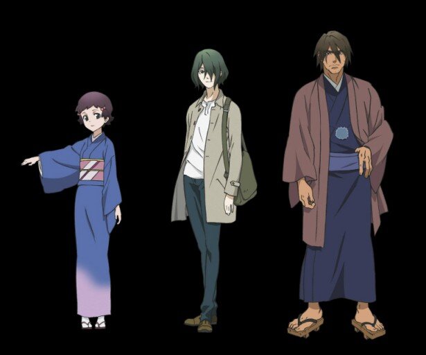 OVA「創勢のアクエリオンEVOL」に登場するキャラクターたち。左から小倉唯が演じる河津ユノ、福島潤が演じる月島シン、石塚運昇が演じる不動GEN<br>(C) SHOJI KAWAMORI, SATELIGHT/Project AQUARION EVOL