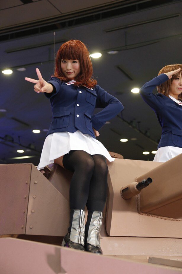 IV号戦車のお披露目に華を添えてくれたコスプレあんこうチーム<br>(C)GIRLS und PANZER Projekt IV号戦車日本上陸作戦実行委員会