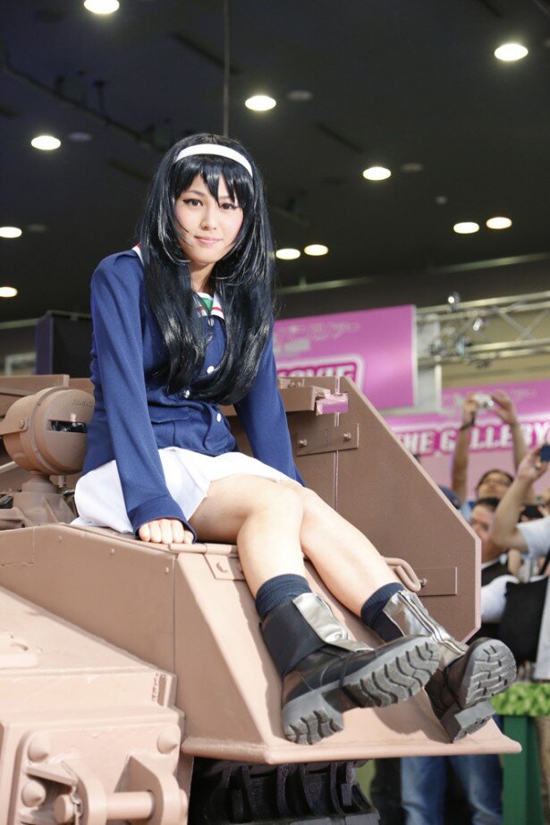 IV号戦車のお披露目に華を添えてくれたコスプレあんこうチーム<br>(C)GIRLS und PANZER Projekt IV号戦車日本上陸作戦実行委員会