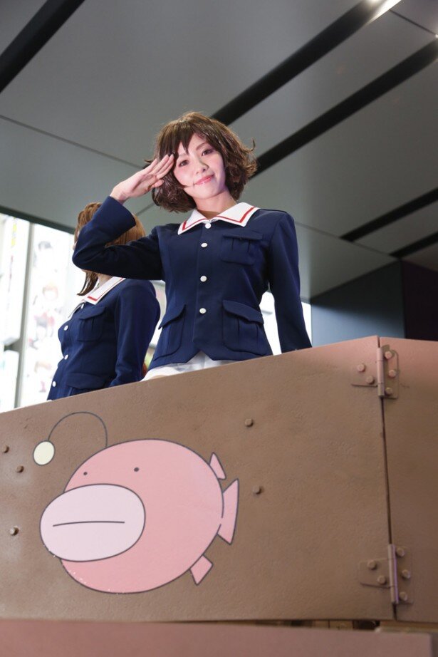 IV号戦車のお披露目に華を添えてくれたコスプレあんこうチーム<br>(C)GIRLS und PANZER Projekt IV号戦車日本上陸作戦実行委員会