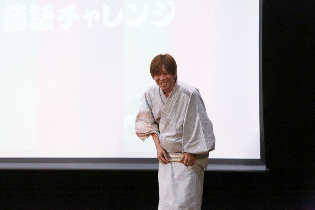 にこやかな表情の福島さん。口演が終わるまでずっとこの笑顔でした<br>