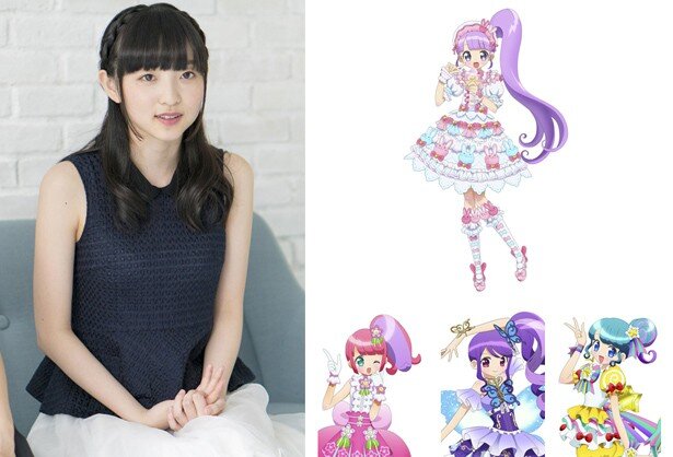 真中のんと、トライアングルの3人(かのん・じゅのん・ぴのん)を演じる田中美海さん<br>(C) T－ARTS / syn Sophia / テレビ東京 / PP3製作委員会