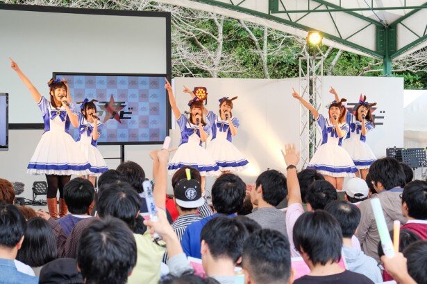 マチ★アソビ vol.17眉山山頂ステージ「ウマ娘」ライブステージの様子です<br>