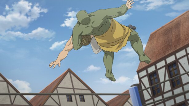 オークによるジャンピングDDT。これも凄い姿勢である